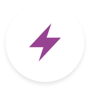 lightening bolt icon in circle